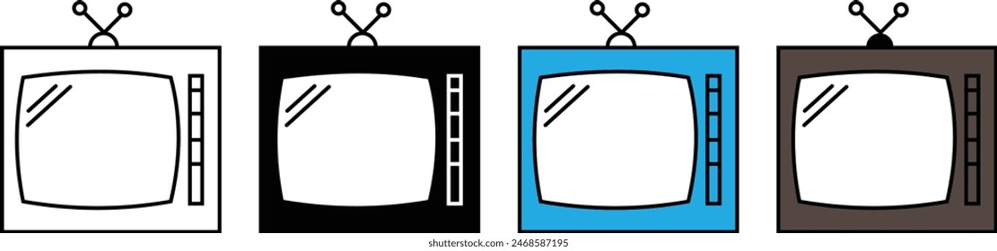 TV-Symbol. Vektorgrafik Linearzeichen, Symbol, Logo des Fernsehers für Mobilkonzept und Webdesign. Symbol für die Website des Ladens von Haushaltsgeräten, Gadgets eps 10.