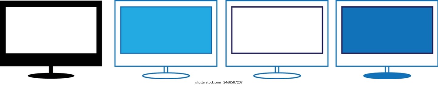TV icon. Vector linear sign, symbol, logo of TV set for mobile concept and web design. Icon for the website of the store of household appliances, gadgets eps 10.