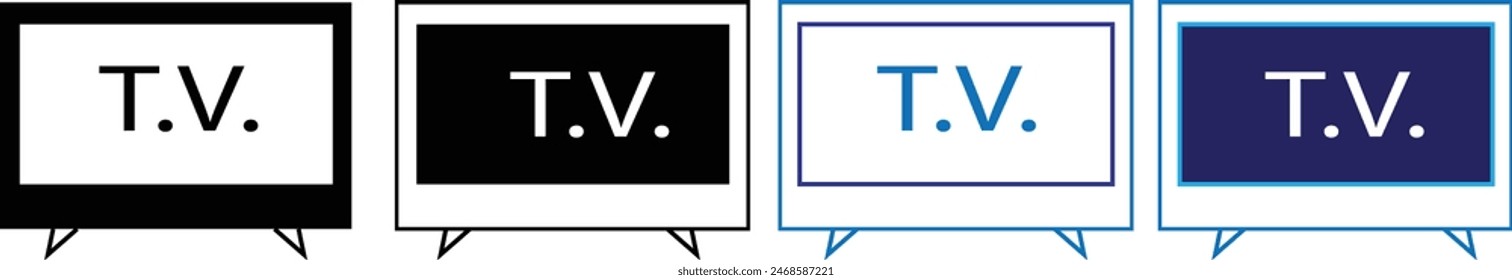 TV-Symbol. Vektorgrafik Linearzeichen, Symbol, Logo des Fernsehers für Mobilkonzept und Webdesign. Symbol für die Website des Ladens von Haushaltsgeräten, Gadgets eps 10.