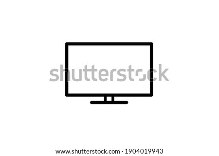 TV icon. Vector linear sign, symbol, logo of TV set for mobile concept and web design. Icon for the website of the store of household appliances, gadgets and electronics.