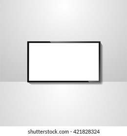 tv icon, vector modern led tv, isolated tv screen blank