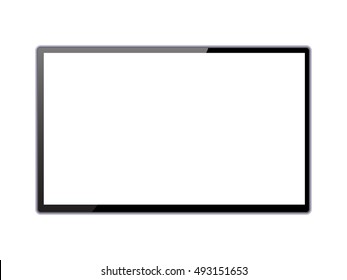 Tv icon, vector modern led tv, isolated tv screen blank