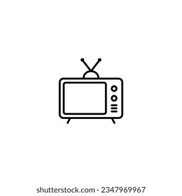 TV icon vector old tv symbol television