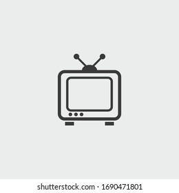 tv icon. tv vector on gray background