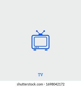 tv icon. tv vector on gray background