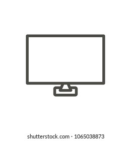 Tv icon vector. Outline screen, line monitor symbol. Trendy flat ui sign design. Thin linear graphic pictogram for web site, mobile application. Logo illustration.