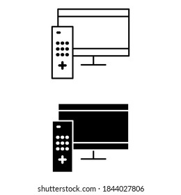 TV icon vector set. televisor illustration sign collection. television set symbol.