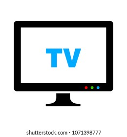 tv icon, vector television screen illustration, video show, entertainment symbol