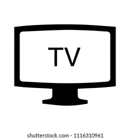 tv icon, vector television screen illustration, video show, entertainment symbol