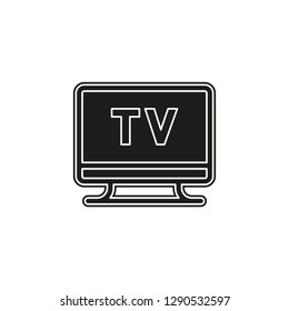 tv icon, vector television screen illustration, video show, entertainment symbol