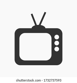 Vector de icono de tv. Cartel de la televisión de fondo blanco