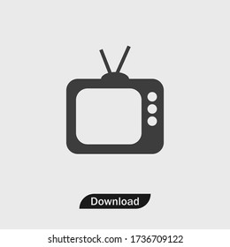 Tv icon vector. Television sign white backround