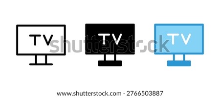 TV icon vector. Television icon vector. Widescreen tv icon.