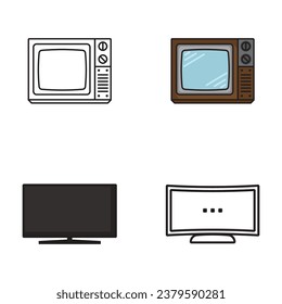 tv icon vector template illustration logo design