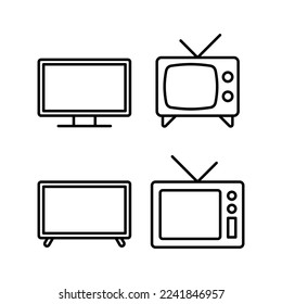 Vector de iconos de televisión para aplicaciones web y móviles. símbolo y señal de televisión