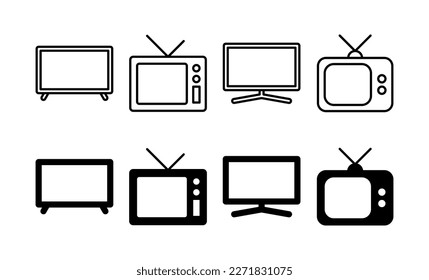 Vector de iconos de televisión para aplicaciones web y móviles. símbolo y señal de televisión