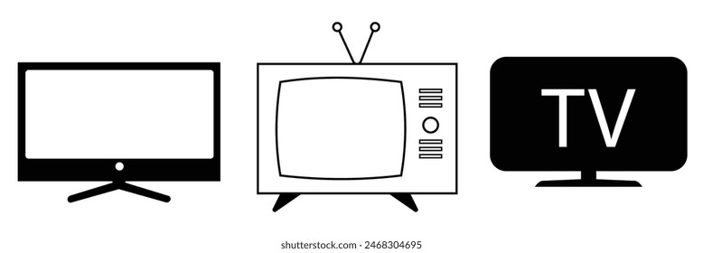 Tv icon vector for web and mobile app. television sign and symbol on white background.