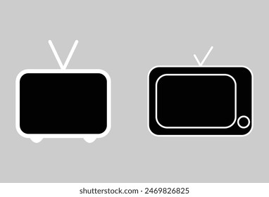 Tv icon vector for web and mobile app. television sign and symbol. Old Tv icon vector isolated on grey  background. Vector illustration. Eps file 147.