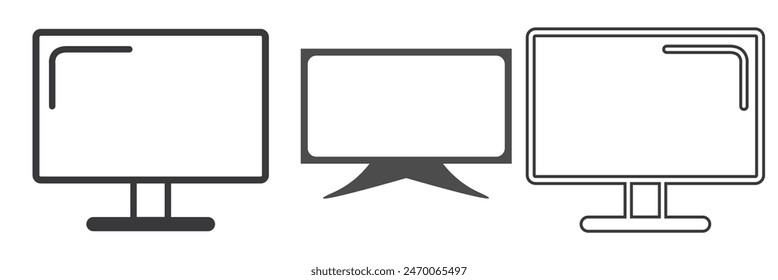 Vector de íconos de TV para Web y App móvil. Conjunto de iconos de televisión. signo y símbolo de televisión. 7891