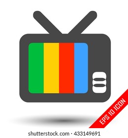 TV icon. Vintage television. TV simple flat logo isolated on white background. Vector illustration.