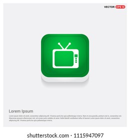 Tv IconGreen Web Button - Free vector icon