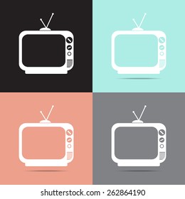 tv icons with color variations. Vector EPS 10.