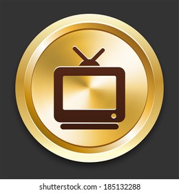 TV Icons on Gold Button Collection