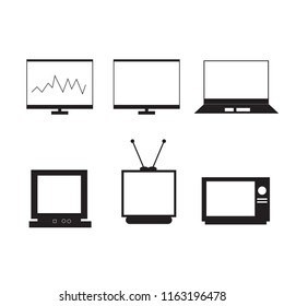 TV icons set.