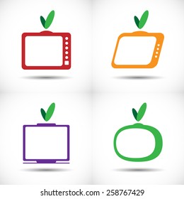 TV icons set