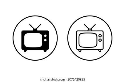 Tv icons set. television sign and symbol