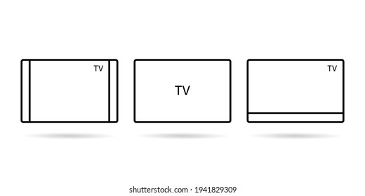 TV, Symbole, Set. Vektorgrafik.