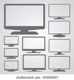 TV icons set 