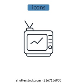 TV icons  symbol vector elements for infographic web