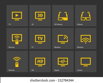 TV icons. Vector illustration.