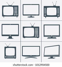 TV icons. Vector set.