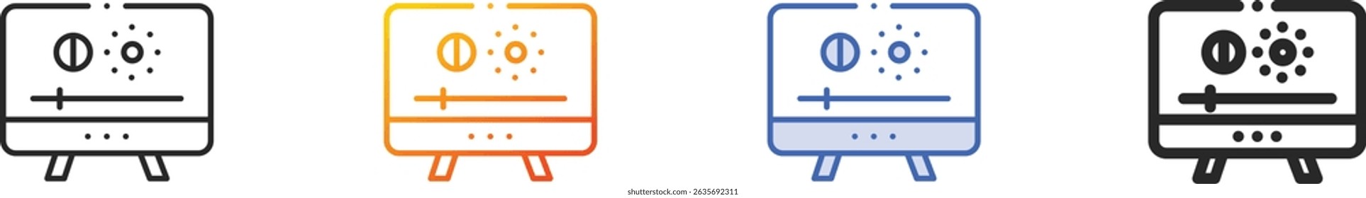 tv icon.Thin Linear, Gradient, Blue Stroke and bold Style Design Isolated On White Background