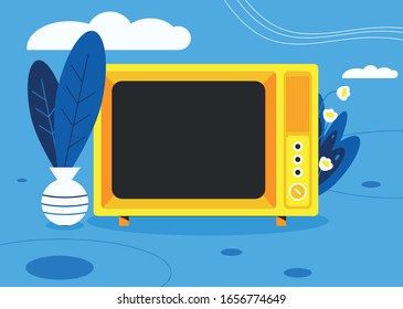 TV illustration background. Can be used for web. Retro Television