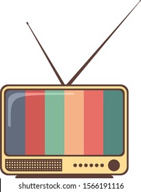TV illustration, retro style, vector design