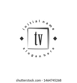 TV Initial beauty monogram logo vector
