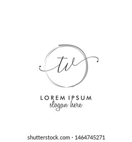 TV Initial beauty monogram logo vector