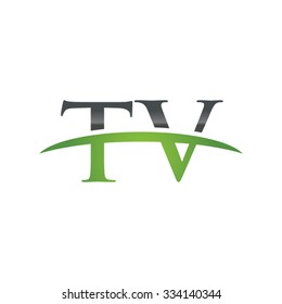 TV initial company green swoosh logo