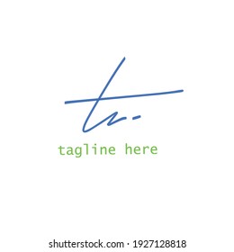 logotipo de escritura manual inicial de tv para identidad