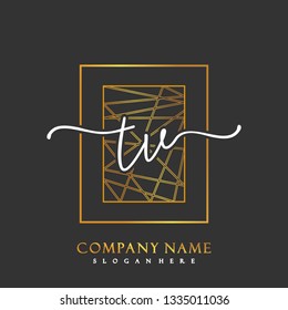 TV Initial Handwriting logo template vector