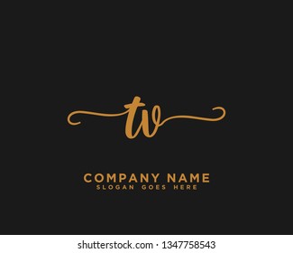 TV Initial Handwriting Logo Vector