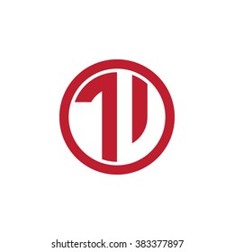 TV initial letters circle business logo red