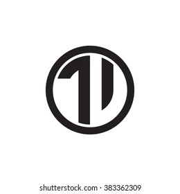 TV initial letters circle monogram logo