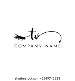 TV inicial Logotipo lash logotipo eyelector moderno