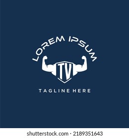 TV initial monogram for fitnes or gym logo with creative style design