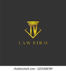 Logo inicial de un monograma de TV para una firma de abogados con diseño de polígono creativo