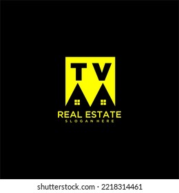 Diseño del logotipo inicial del monograma de TV